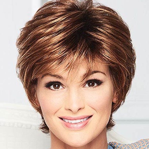 Gabor Red Layered Wig with Feathered Texture - Picture 6 of 6